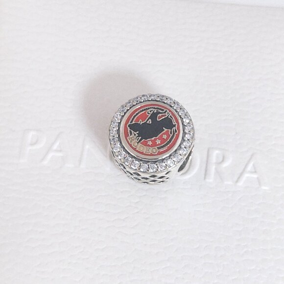 Pandora Engravable Rodeo Bucking Bull Charm Bead S925 Silver with box - Picture 6 of 8